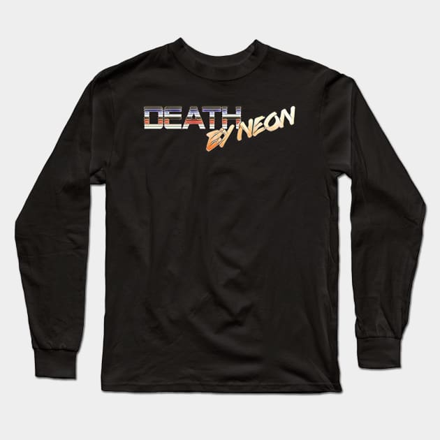 Death By Neon Logo Design - Official Product Color 3 - cinematic synthwave / horror / berlin school / retrowave / dreamwave t-shirt Long Sleeve T-Shirt by DeathByNeonOfficial